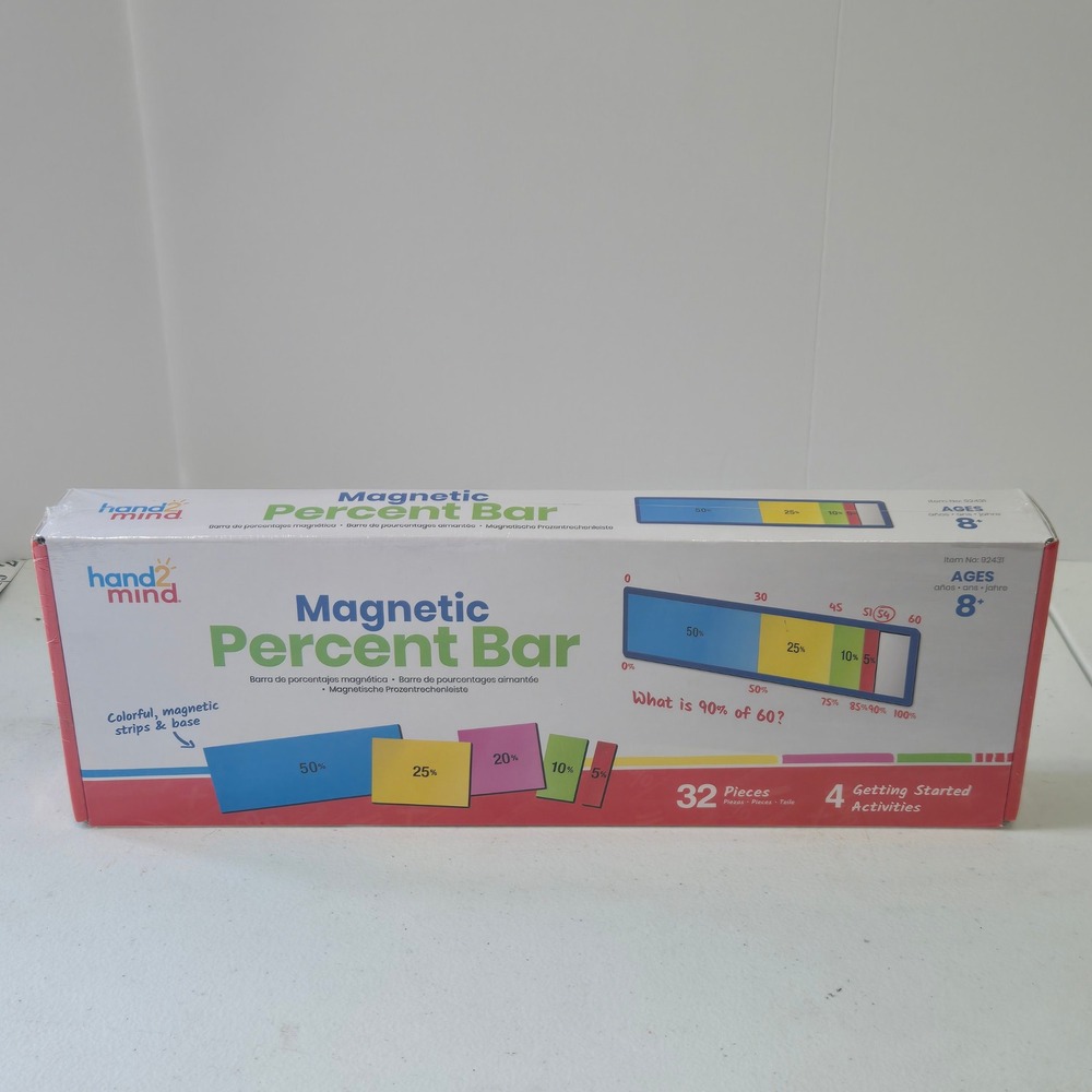 Hand2Mind Magnetic Percent Bar Math Learning Manipulative 32 Piece Ages 8+ 92431